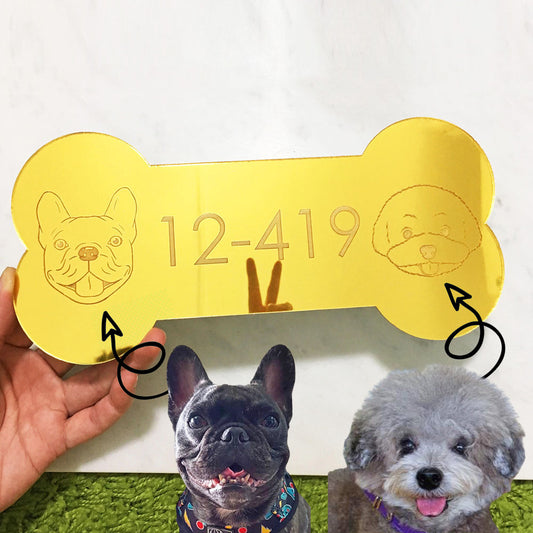 Custom made Gold Mirror Home Unit Number Plate (Made in Singapore)