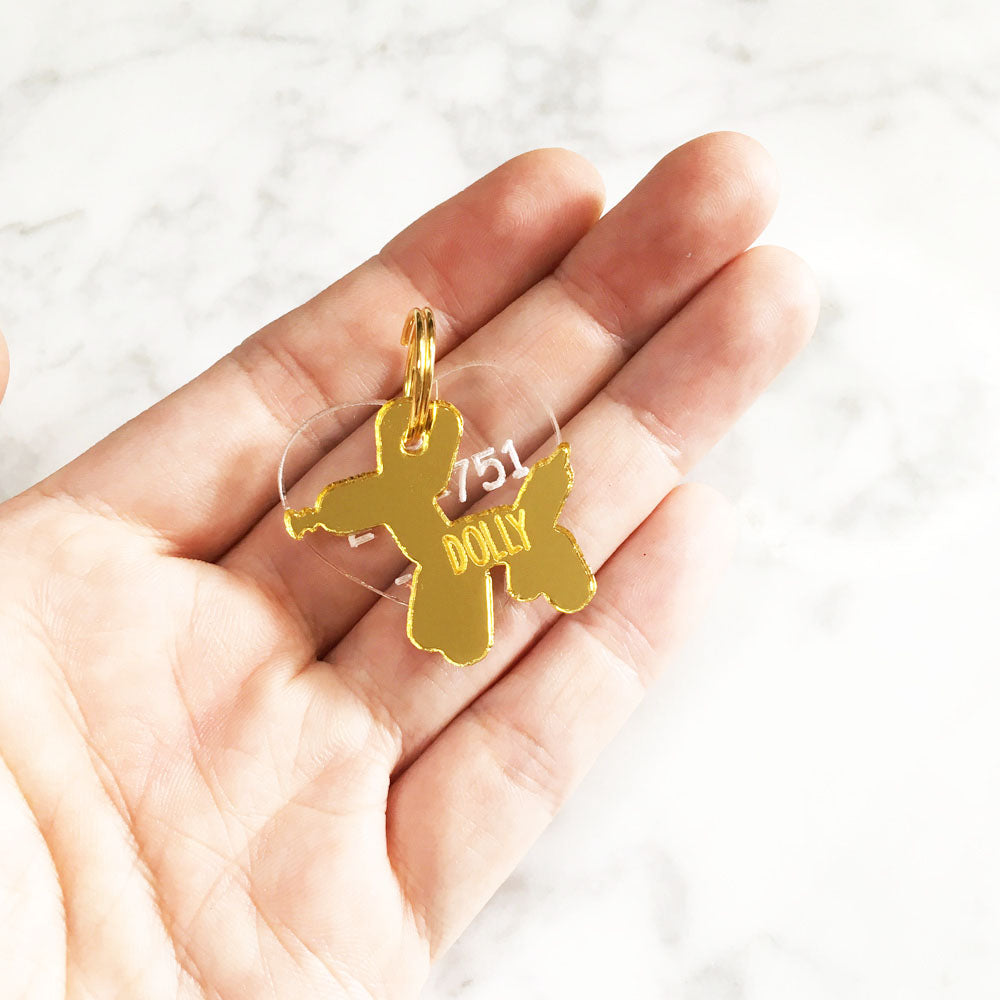 Balloon Dog & Heart (Mirror, Double) - Acrylic Tag