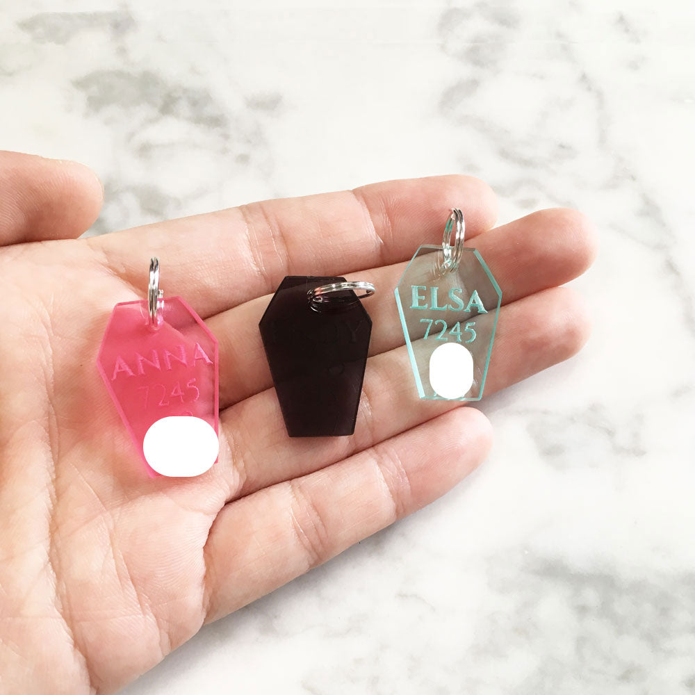 Tinted Black Coffin - Acrylic Tag