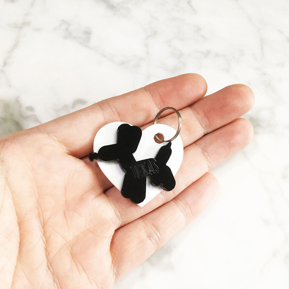 Balloon Dog & Heart - Acrylic Tag