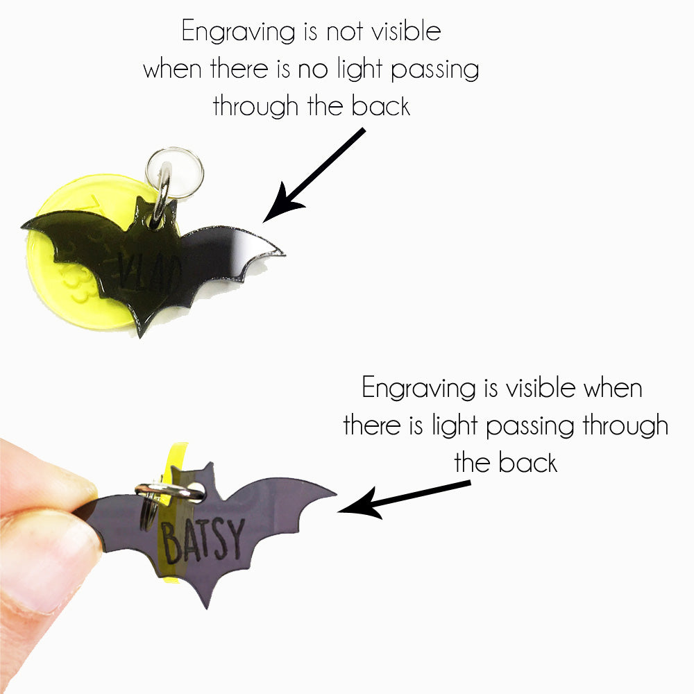 Bat & Blue Moon - Acrylic Tag