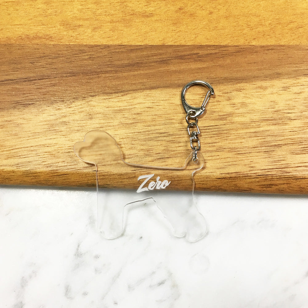 Engraved Poodle - Acrylic Keychain