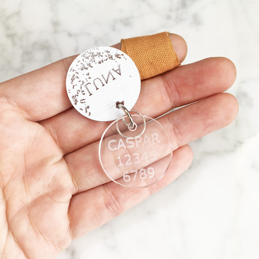 Moon - Silver Mirror Acrylic Tag