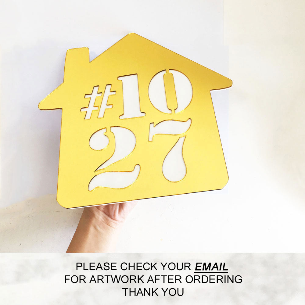 25cm x 24cm - House Shape - Unit Number