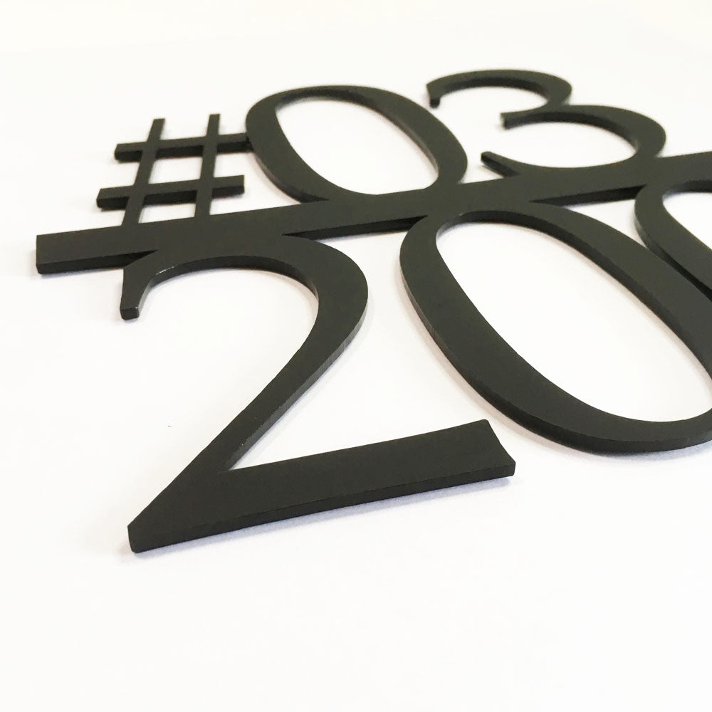 21cm - MN - PLTN N - Unit Number (Matte Black)