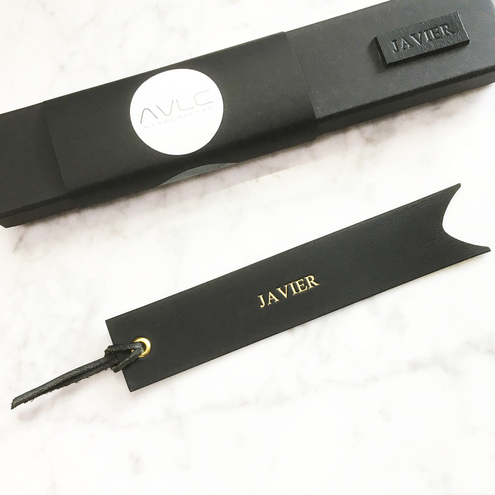 Black - Leather Bookmark