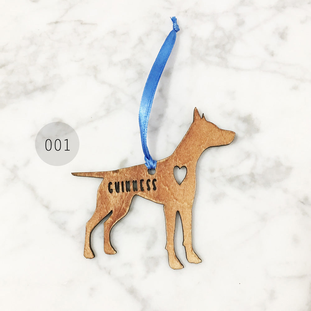 Wooden Dog Silhouette Ornament (Rustic Brown) - Avaloncraftsg