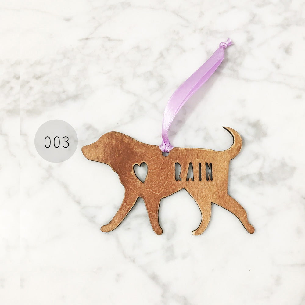 Wooden Dog Silhouette Ornament (Rustic Brown) - Avaloncraftsg