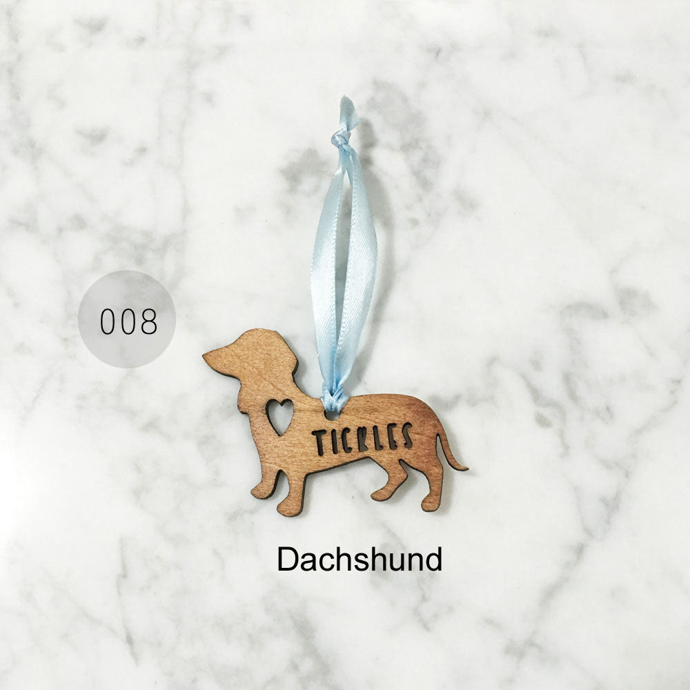 Wooden Dog Silhouette Ornament (Rustic Brown) - Avaloncraftsg