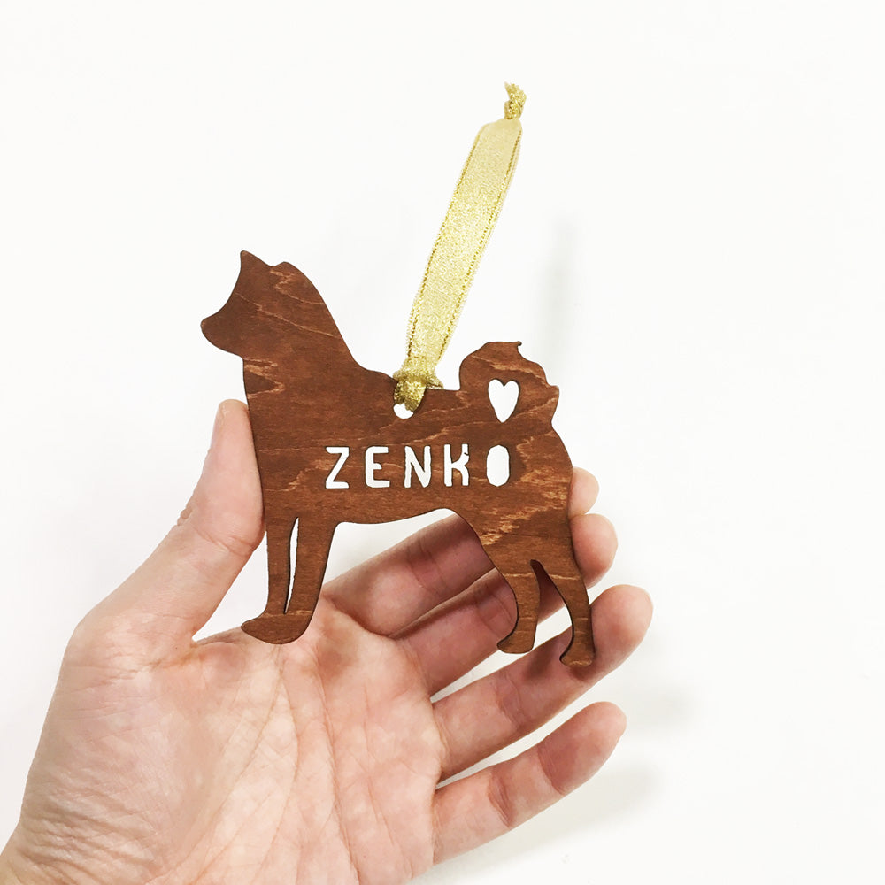 Shiba Inu - Wooden Dog Ornament