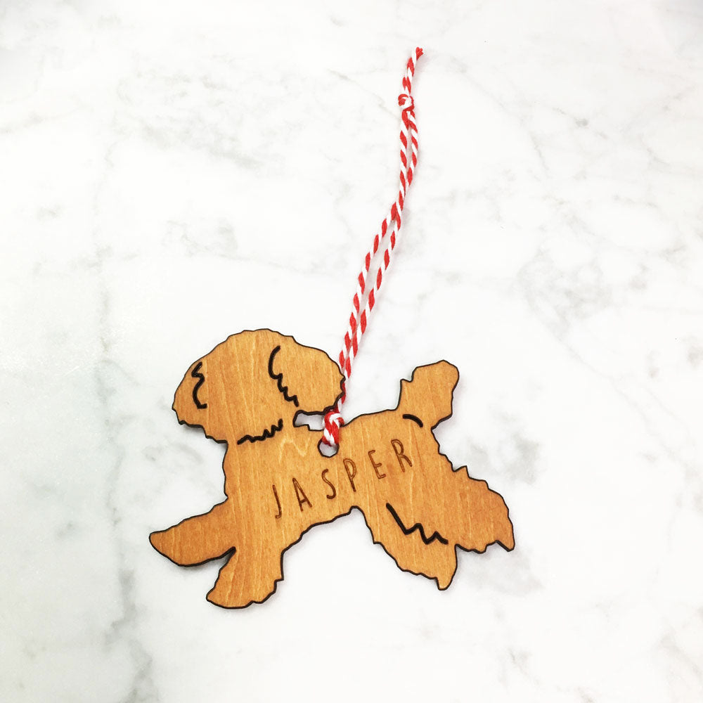 Poodle - Wooden Dog Ornament