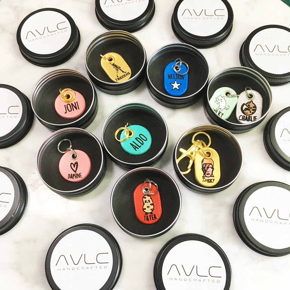 Hand Painted Leather Pet Tags (Made in Singapore)