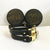 Black - Henbury Leather Dog Collar (Gold)