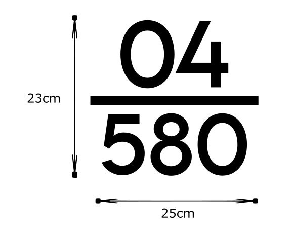25cm - SP - Unit Number (Matte Black)