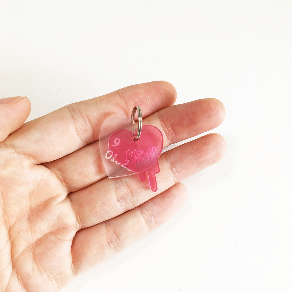 Double Heart Melt - Acrylic Tag