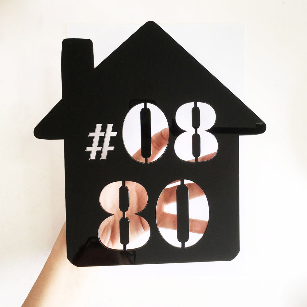 25cm x 24cm - House Shape - Unit Number