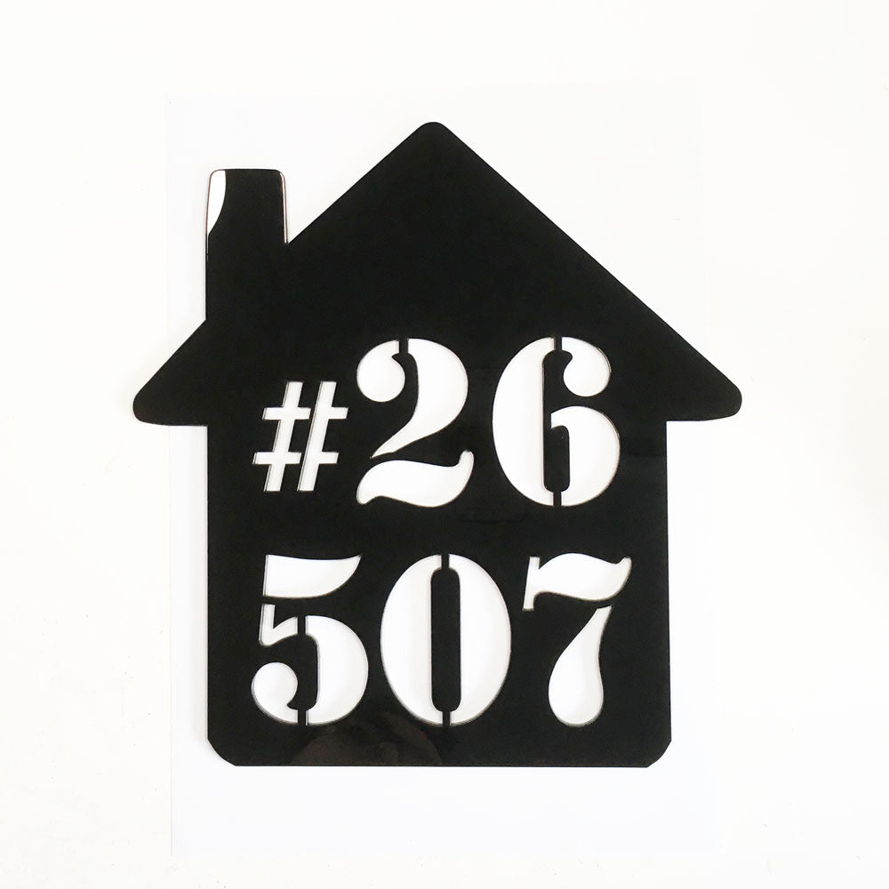 25cm x 24cm - House Shape - Unit Number