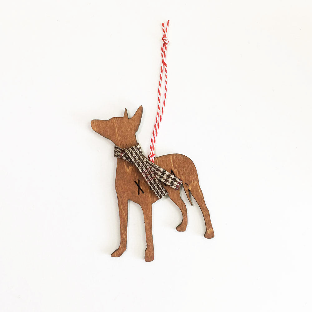 Xoloitzcuintle - Wooden Dog Ornament (with Scarf)