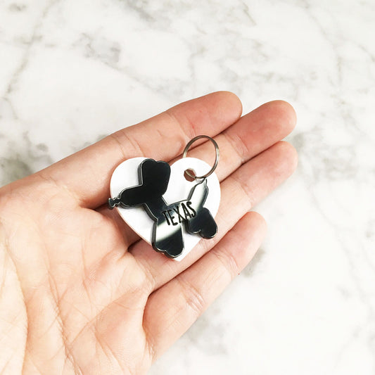 Balloon Dog & Heart - Acrylic Tag
