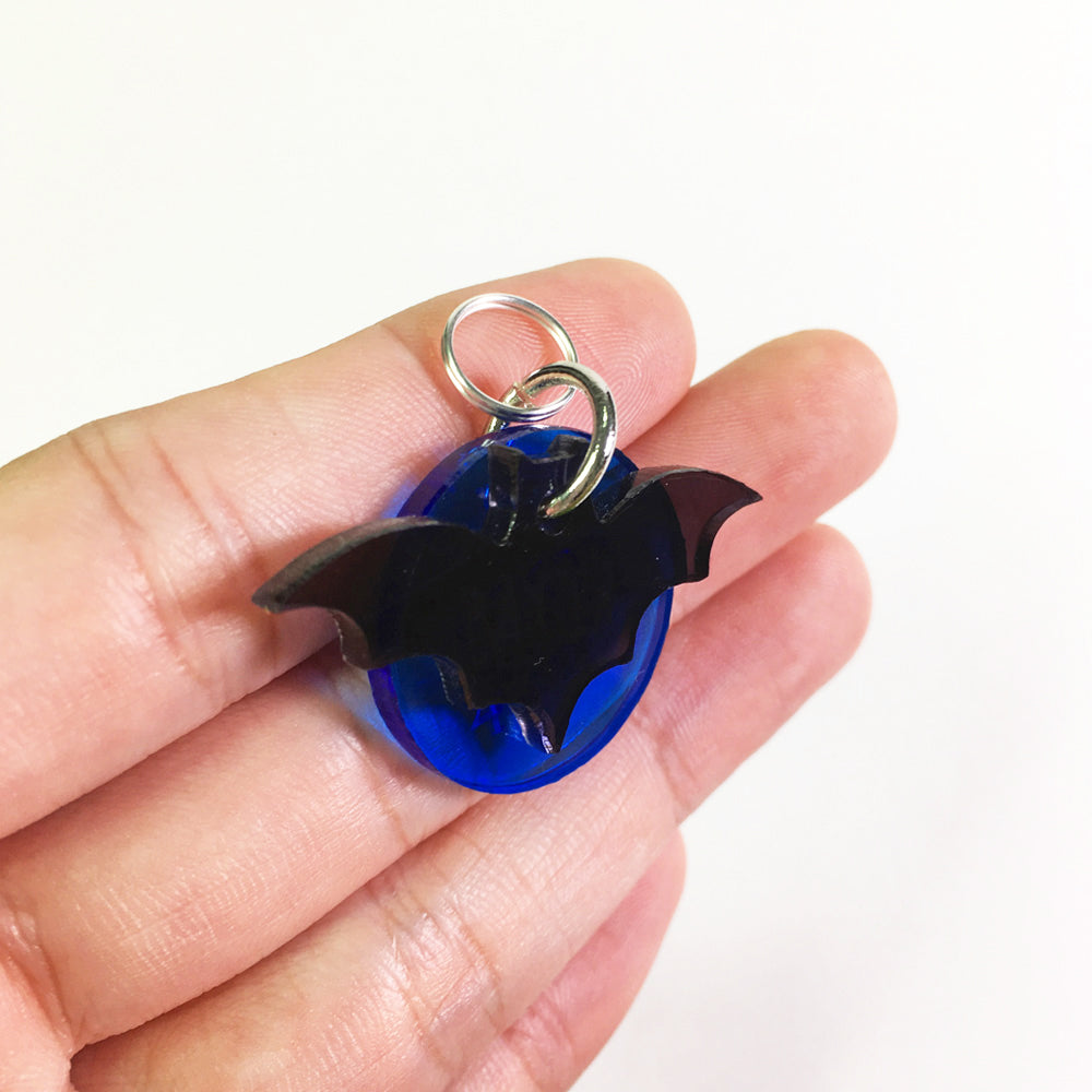 Bat & Blue Moon - Acrylic Tag