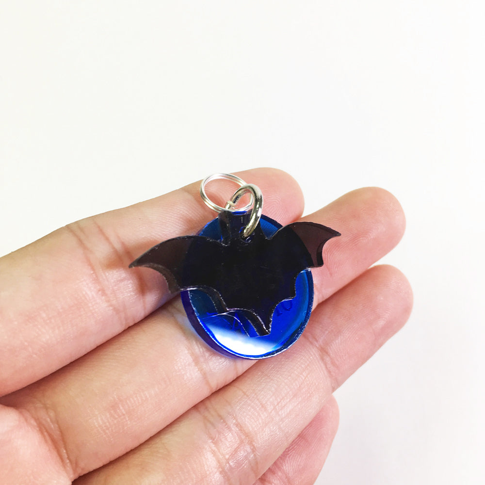 Bat & Blue Moon - Acrylic Tag