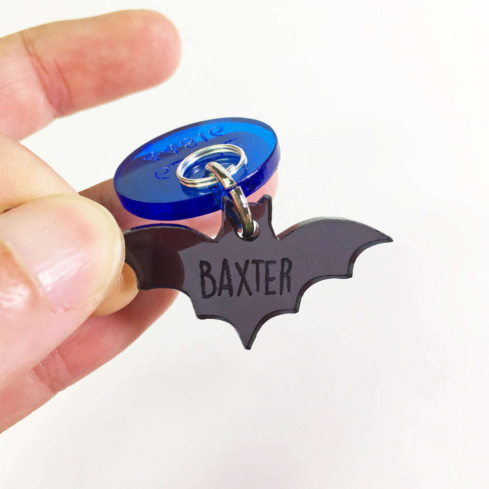 Bat & Blue Moon - Acrylic Tag