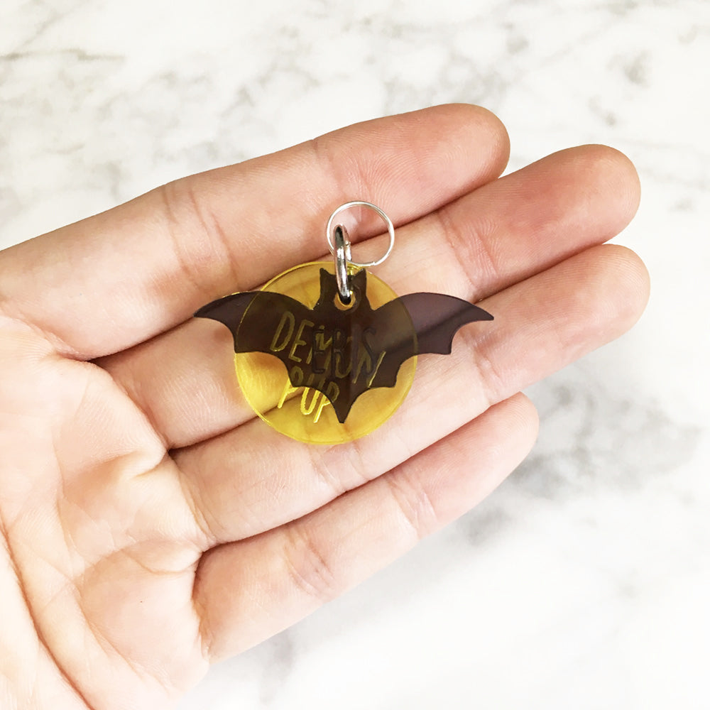 Bat & Moon - Acrylic Tag