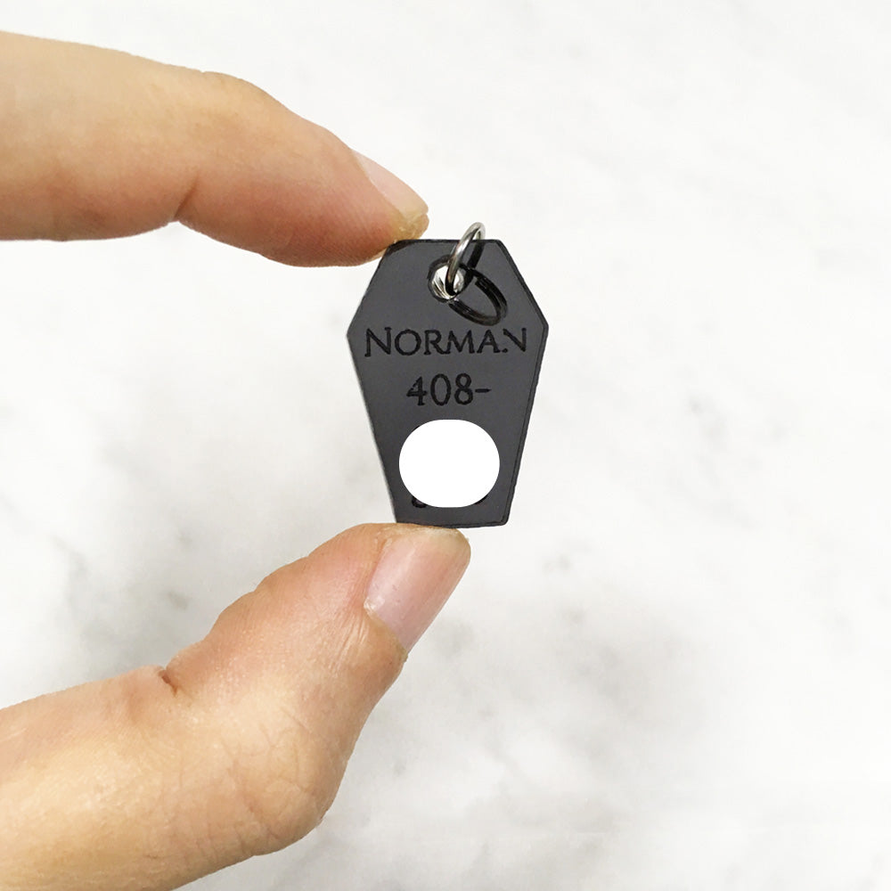 Tinted Black Coffin - Acrylic Tag