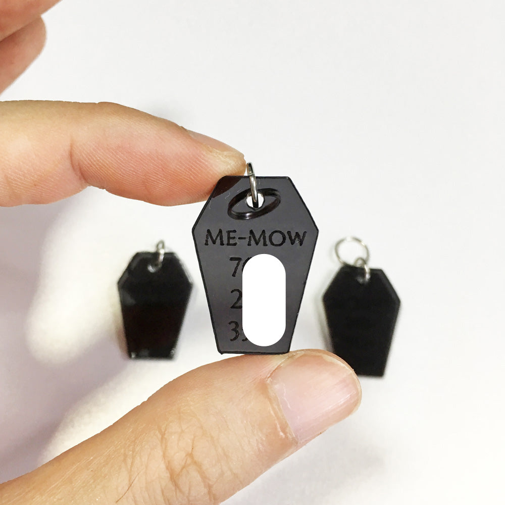 Tinted Black Coffin - Acrylic Tag