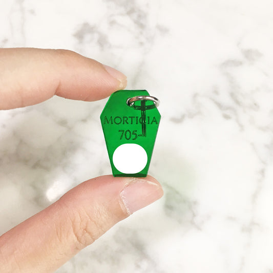 Tinted Green Coffin - Acrylic Tag