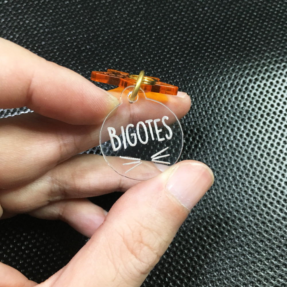 Whiskers & Orange Star - Acrylic Tag