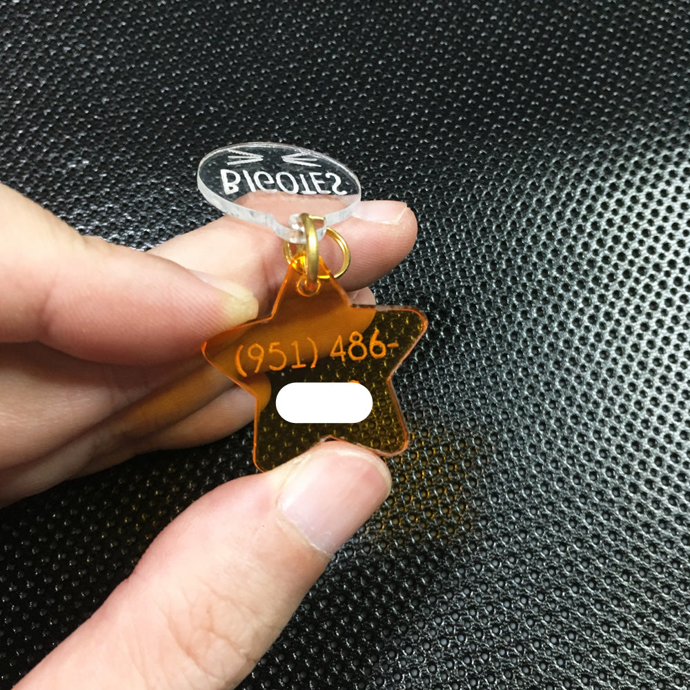 Whiskers & Orange Star - Acrylic Tag