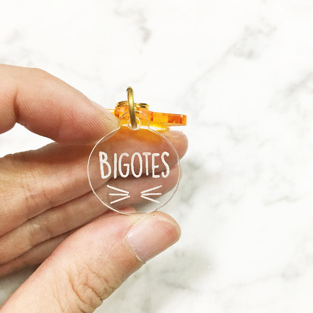 Whiskers & Orange Star - Acrylic Tag