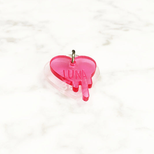 Double Heart Melt - Acrylic Tag