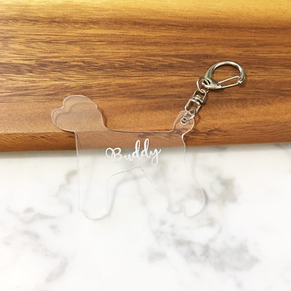 Acrylic Engraved Poodle Keychain - Avaloncraftsg