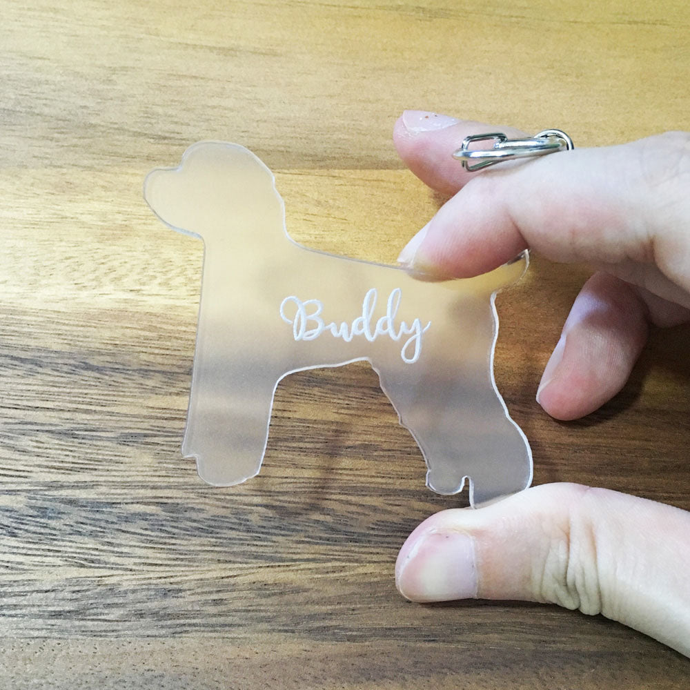 Acrylic Engraved Poodle Keychain - Avaloncraftsg
