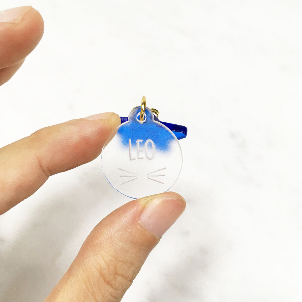 Whiskers & Blue Star - Acrylic Tag