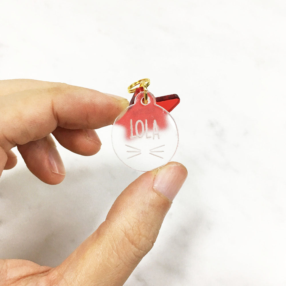 Whiskers & Red Star - Acrylic Tag