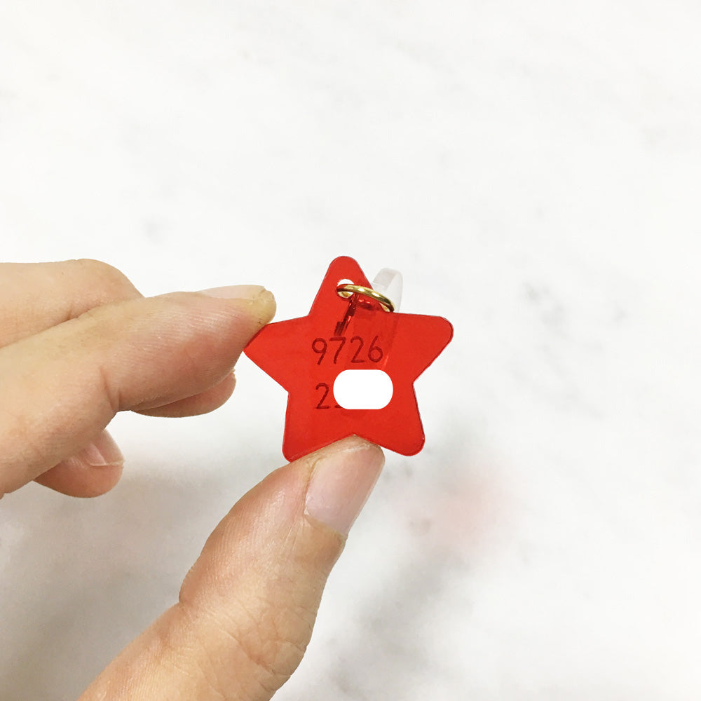 Whiskers & Red Star - Acrylic Tag