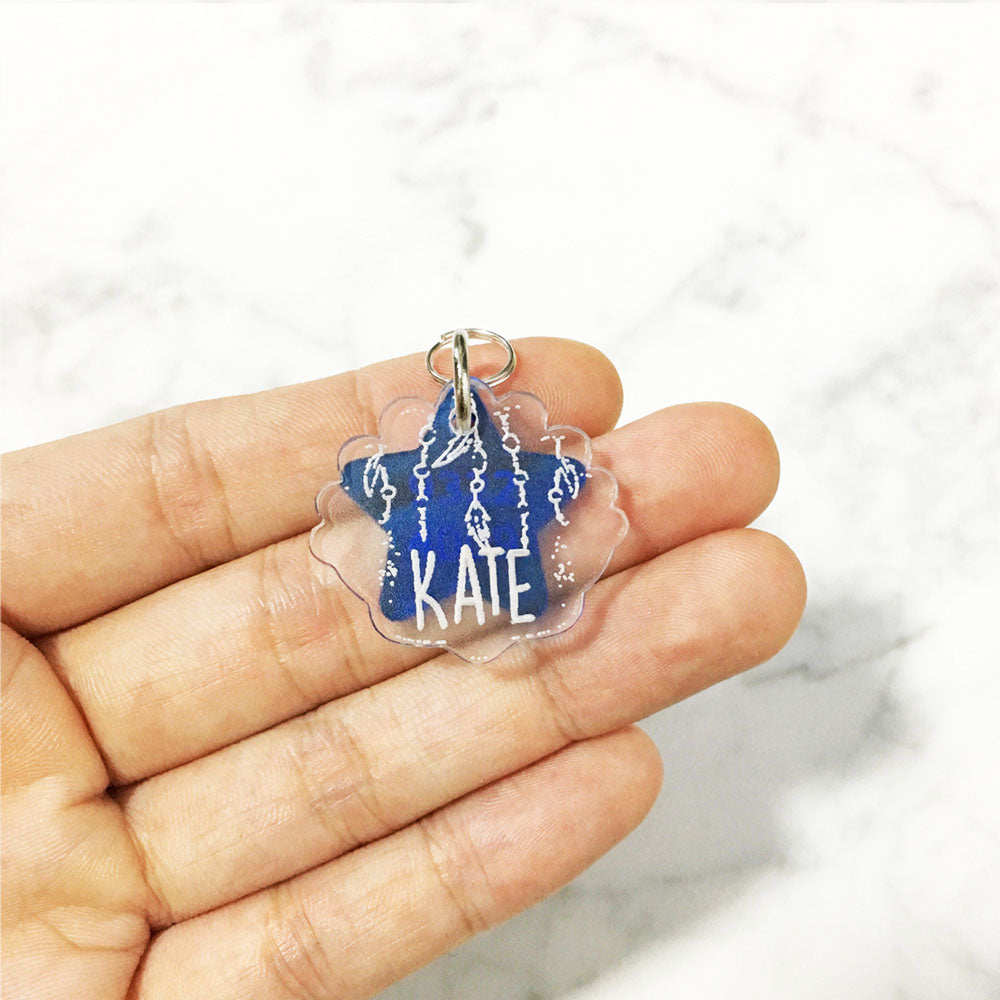 Seashell & Starfish Acrylic Pet Tag - Avaloncraftsg