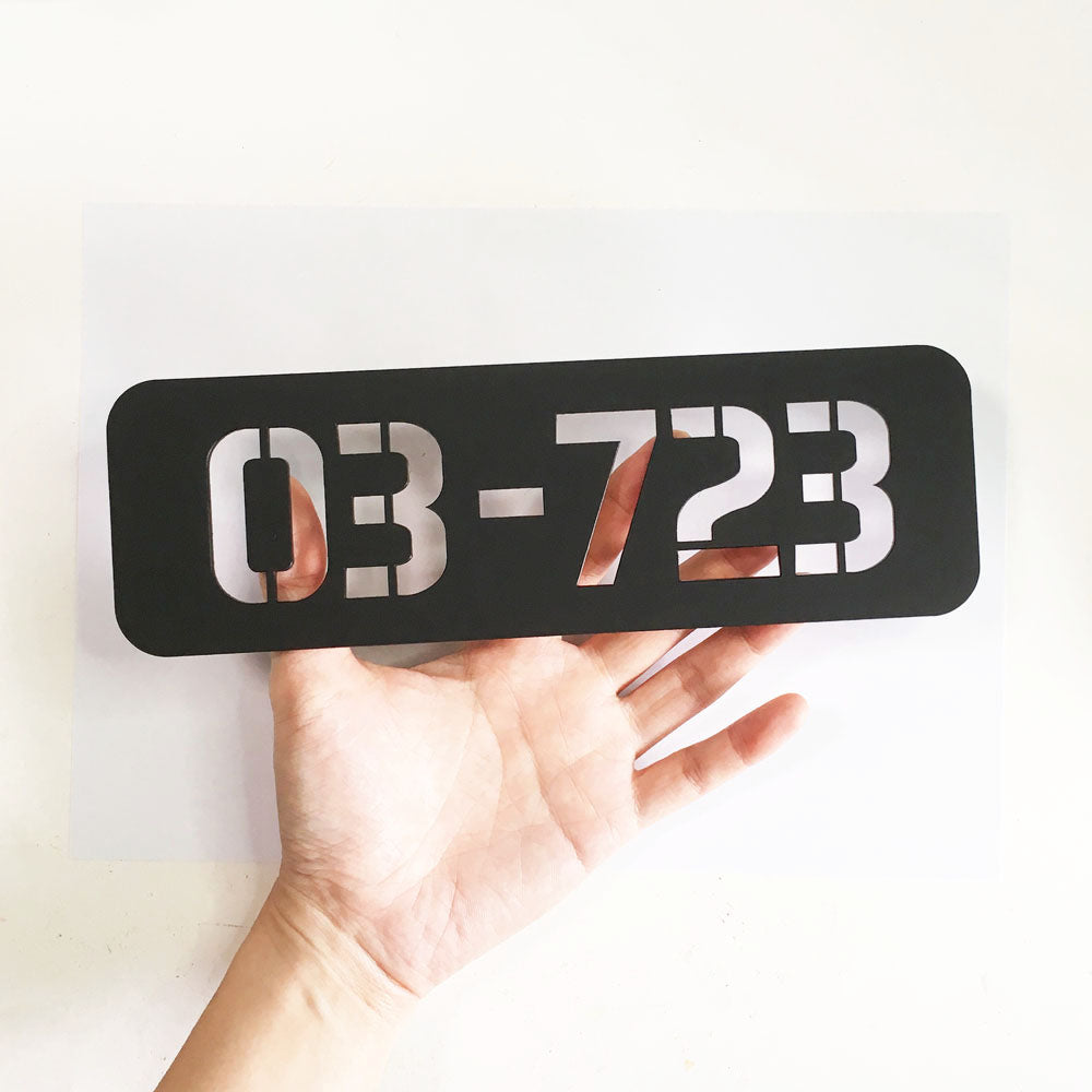 25cm - Stencil (Matte Black) - Unit Number