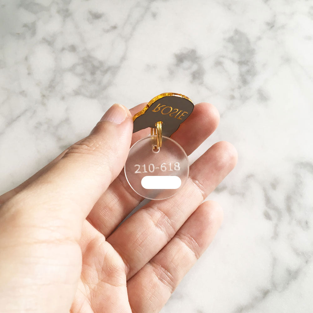 French Bulldog - Gold Mirror Acrylic Tag