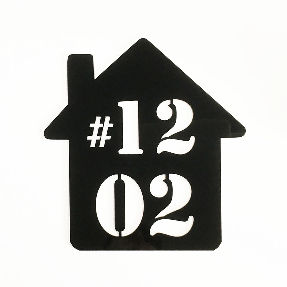 25cm x 24cm - House Shape - Unit Number