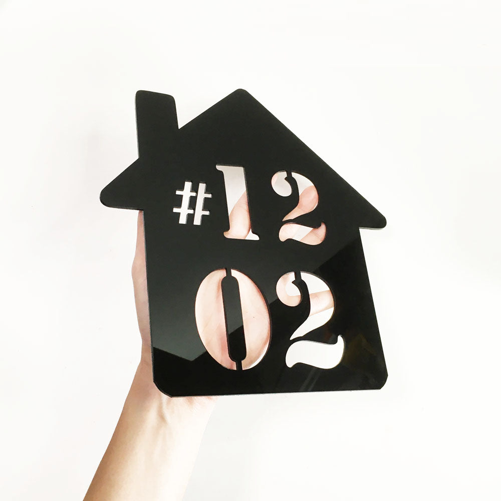 25cm x 24cm - House Shape - Unit Number