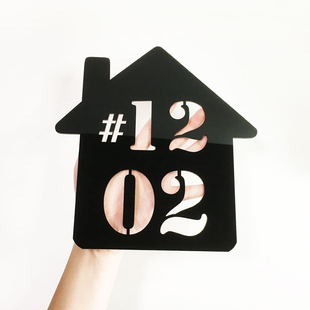 25cm x 24cm - House Shape - Unit Number