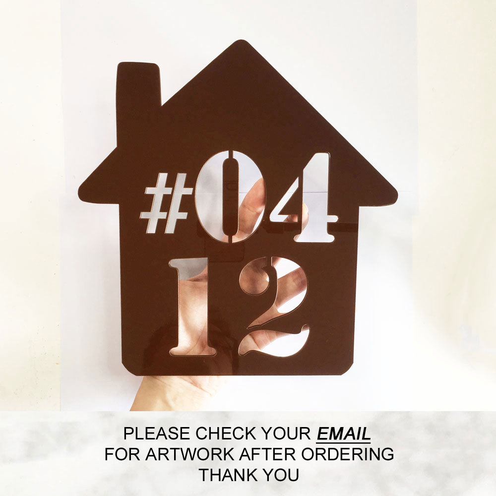 25cm x 24cm - House Shape - Unit Number