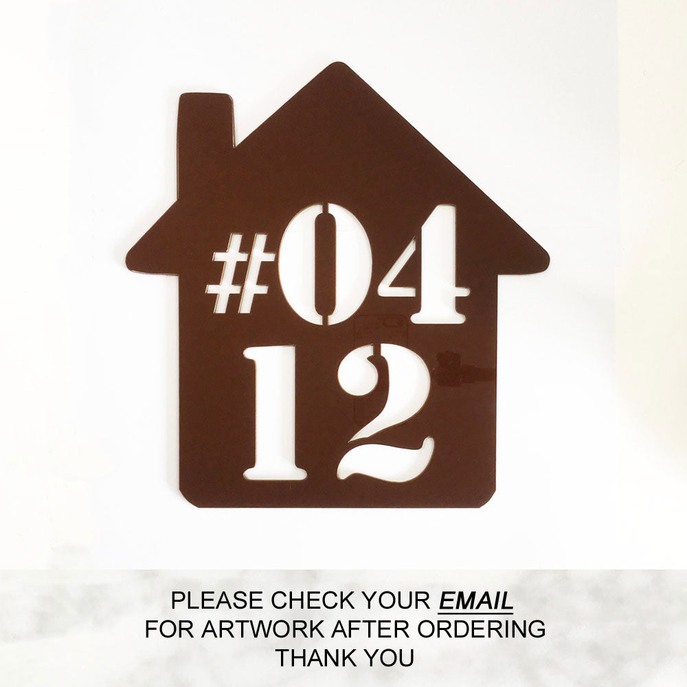 25cm x 24cm - House Shape - Unit Number