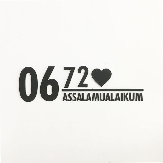 38cm - Assalamualaikum (Matte Black) - Unit Number
