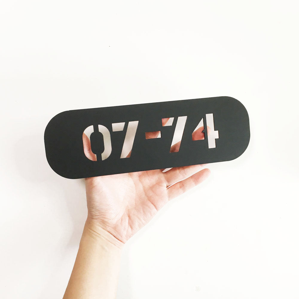 25cm - Stencil (Matte Black) - Unit Number