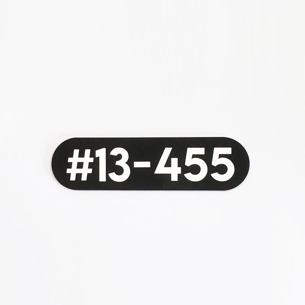 18.5cm - White on Black - Unit Number